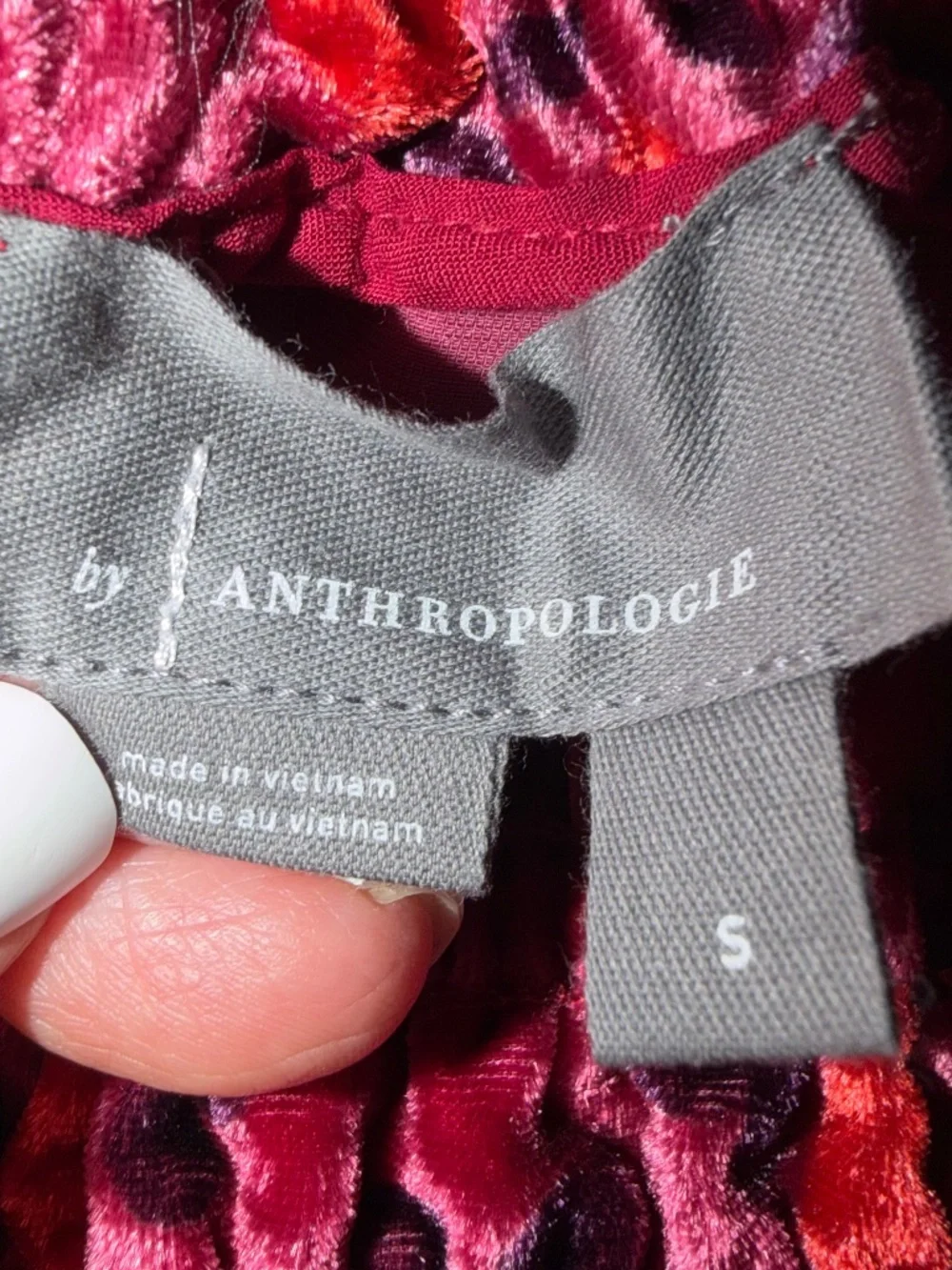 Anthropologie Somerset Velvet Maxi Tiered Skirt S